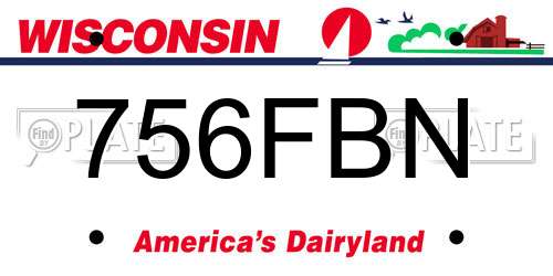 756FBN Wisconsin License Plate