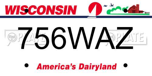 756WAZ Wisconsin License Plate