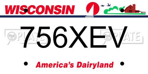 756XEV Wisconsin License Plate