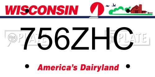 756ZHC Wisconsin License Plate