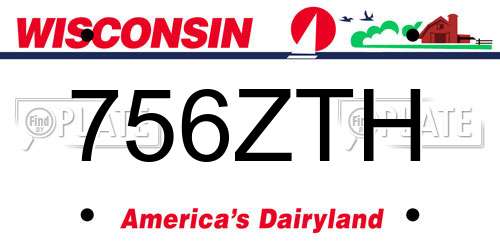 756ZTH Wisconsin License Plate