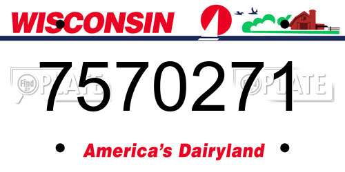 7570271 Wisconsin License Plate