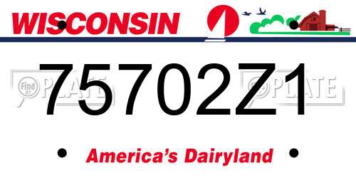 75702Z1 Wisconsin License Plate