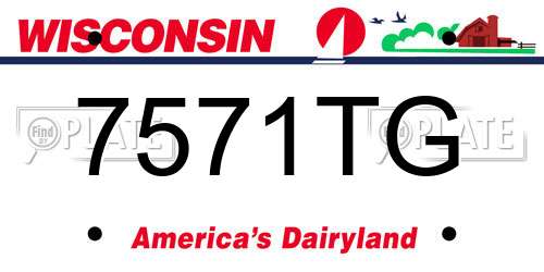 7571TG Wisconsin License Plate