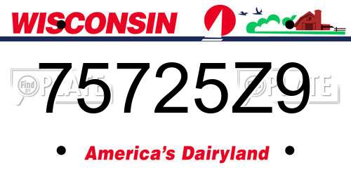 75725Z9 Wisconsin License Plate