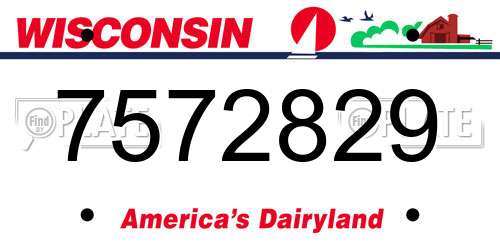 7572829 Wisconsin License Plate