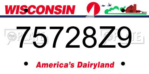 75728Z9 Wisconsin License Plate