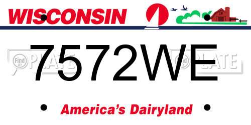 7572WE Wisconsin License Plate