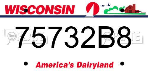 75732B8 Wisconsin License Plate