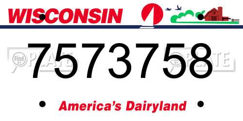 7573758 Wisconsin License Plate