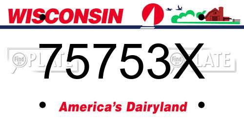 75753X Wisconsin License Plate