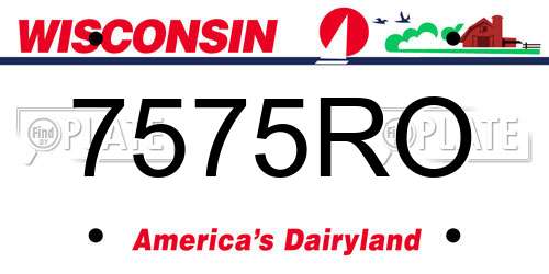 7575RO Wisconsin License Plate