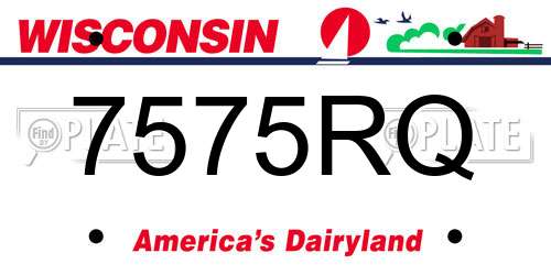 7575RQ Wisconsin License Plate