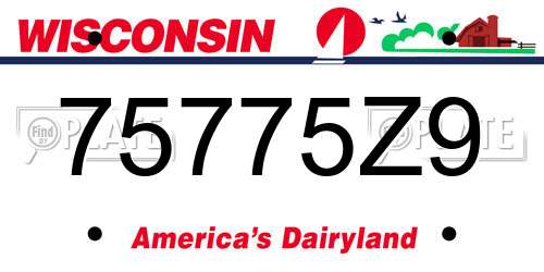 75775Z9 Wisconsin License Plate
