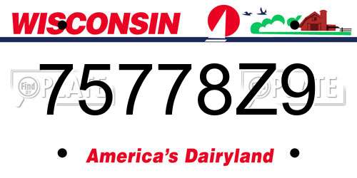 75778Z9 Wisconsin License Plate