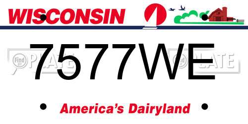 7577WE Wisconsin License Plate
