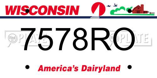 7578RO Wisconsin License Plate