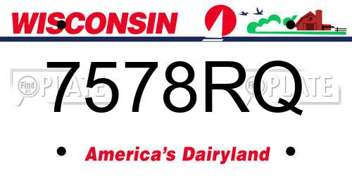 7578RQ Wisconsin License Plate