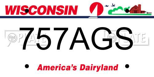 757AGS Wisconsin License Plate
