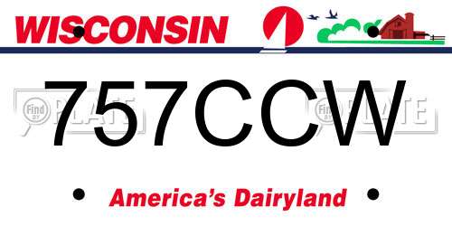 757CCW Wisconsin License Plate