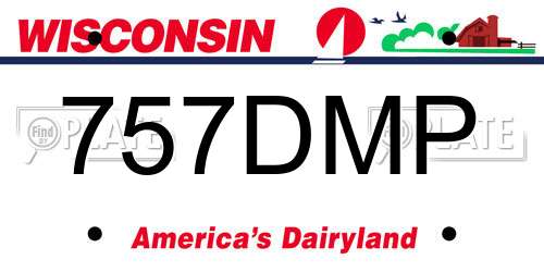 757DMP Wisconsin License Plate