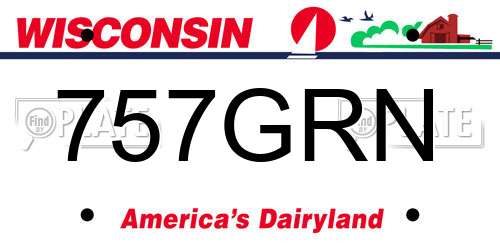 757GRN Wisconsin License Plate