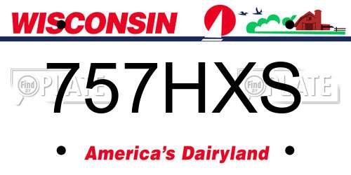 757HXS Wisconsin License Plate