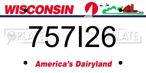 757I26 Wisconsin License Plate