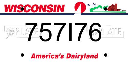 757I76 Wisconsin License Plate