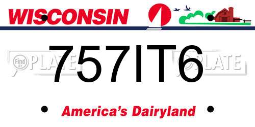 757IT6 Wisconsin License Plate