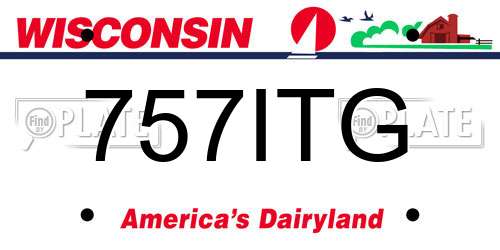 757ITG Wisconsin License Plate