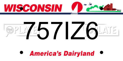 757IZ6 Wisconsin License Plate