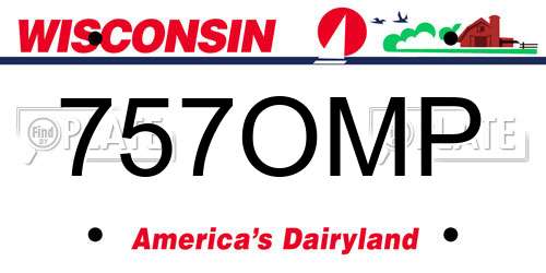 757OMP Wisconsin License Plate