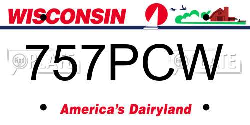 757PCW Wisconsin License Plate