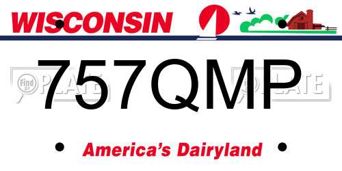 757QMP Wisconsin License Plate