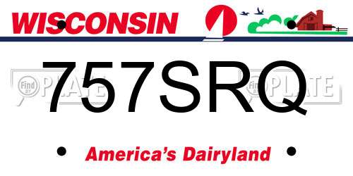 757SRQ Wisconsin License Plate