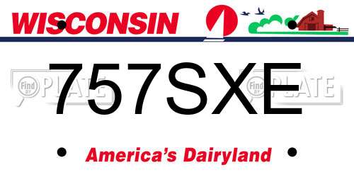 757SXE Wisconsin License Plate