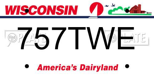 757TWE Wisconsin License Plate
