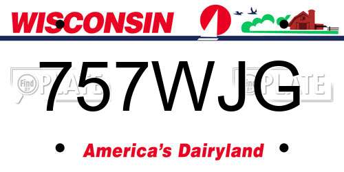 757WJG Wisconsin License Plate