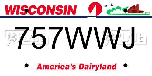 757WWJ Wisconsin License Plate