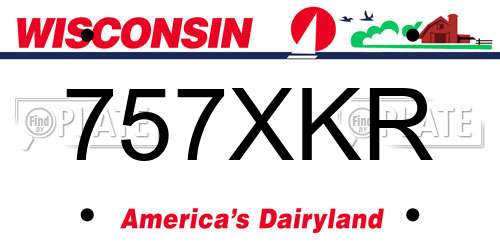 757XKR Wisconsin License Plate