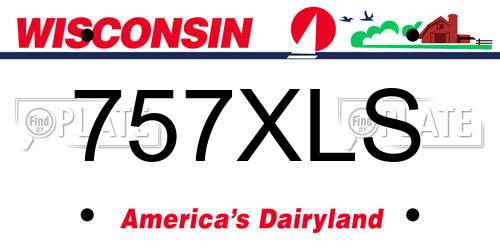 757XLS Wisconsin License Plate