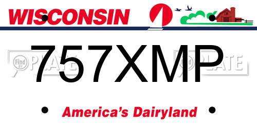 757XMP Wisconsin License Plate