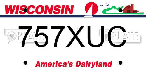 757XUC Wisconsin License Plate