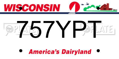 757YPT Wisconsin License Plate
