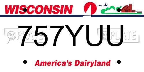 757YUU Wisconsin License Plate