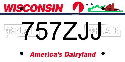 757ZJJ Wisconsin License Plate