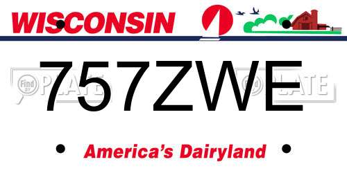 757ZWE Wisconsin License Plate
