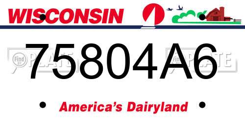 75804A6 Wisconsin License Plate