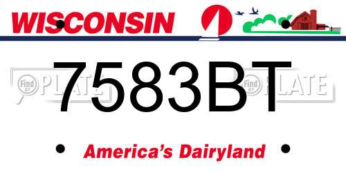 7583BT Wisconsin License Plate
